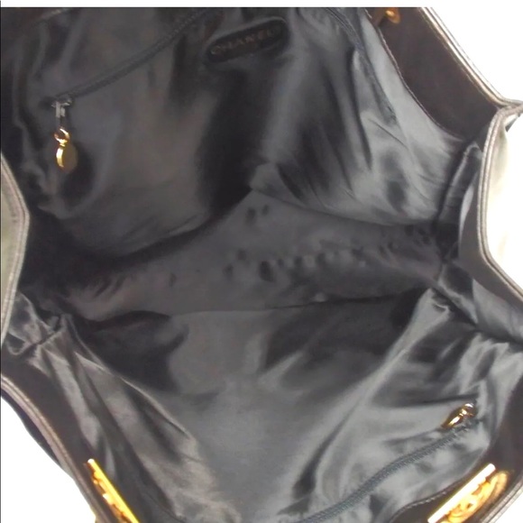 Auth Chanel Coco Mark Lambskin Chain Tote Bag - Picture 5 of 8